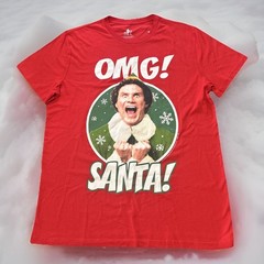New Elf T Shirt XL Red Jumbo Graphic Christmas Seasonal Holiday Party Dinner