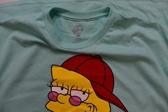 The Simpsons Mens Cool Lisa Simpson Peace Fingers Celadon Shirt New XS-3XL