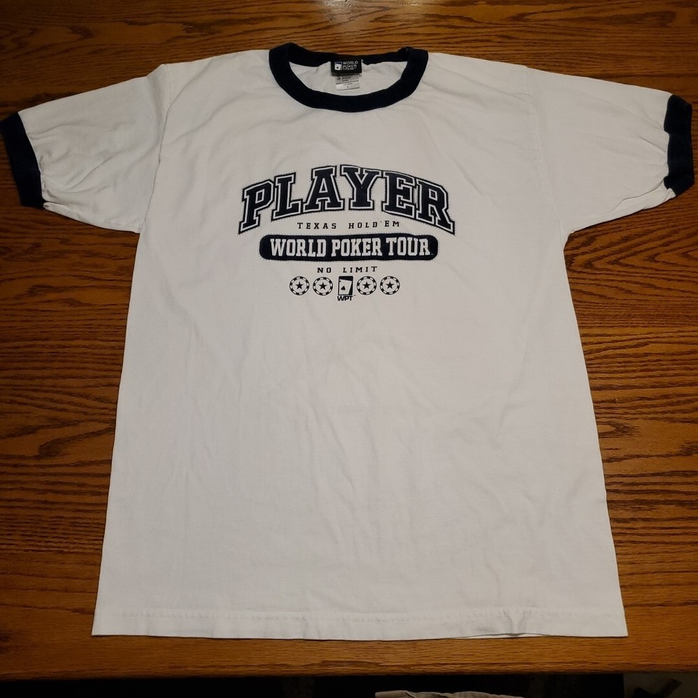 World Poker Tour Ringer TShirt Mens Large 2004 No Limit Player Texas Hold Em
