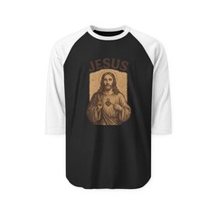 Christian Three-Quarter Sleeve Raglan Shirt, Jesus Vintage Baseball Retro Jersey