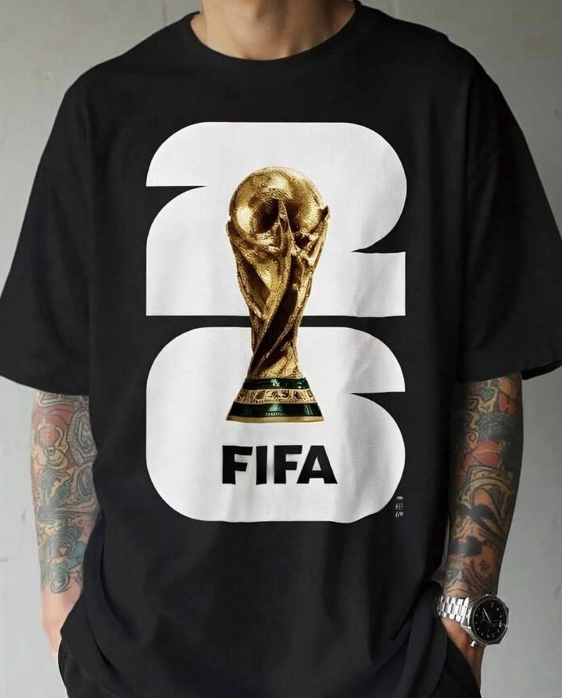 FIFA World Cup 2026 Black Championship Trophy T-Shirt Soccer Fan Graphic Tee