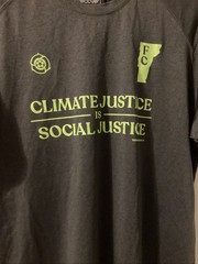 Vermont FC Men’s Large Dark Grey Climate Justice Is Social Justice Tee Shirt