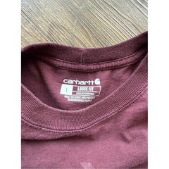 Carhartt Long Sleeve Graphic Tee Burgundy Maroon Loose Fit Cotton Men L TK0231-M