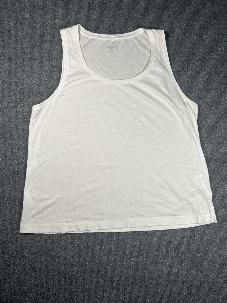 J.Crew White Slub Cotton Tank Top XL