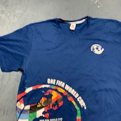 FIFA World Cup T Shirt Mens 2XL Blue South Africa 2010 Graphic Cotton Soccer Tee