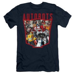 Transformers Slim Fit T-Shirt Autobots Collage Navy Tee