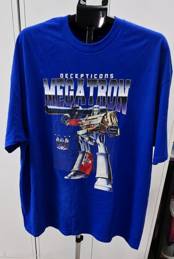 Gildan Hammer Megatron Transformers Blue 2XL Cotton Crew Neck T-Shirt