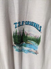 Vintage 90s T.S.F. Originals Animal Bass Fishing White XX-Large T-Shirt