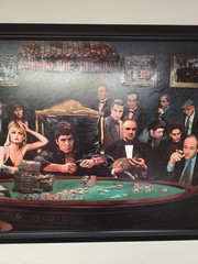 Scarface With Other Famous Crime Families, Sopranos, God Father Painting -Rare