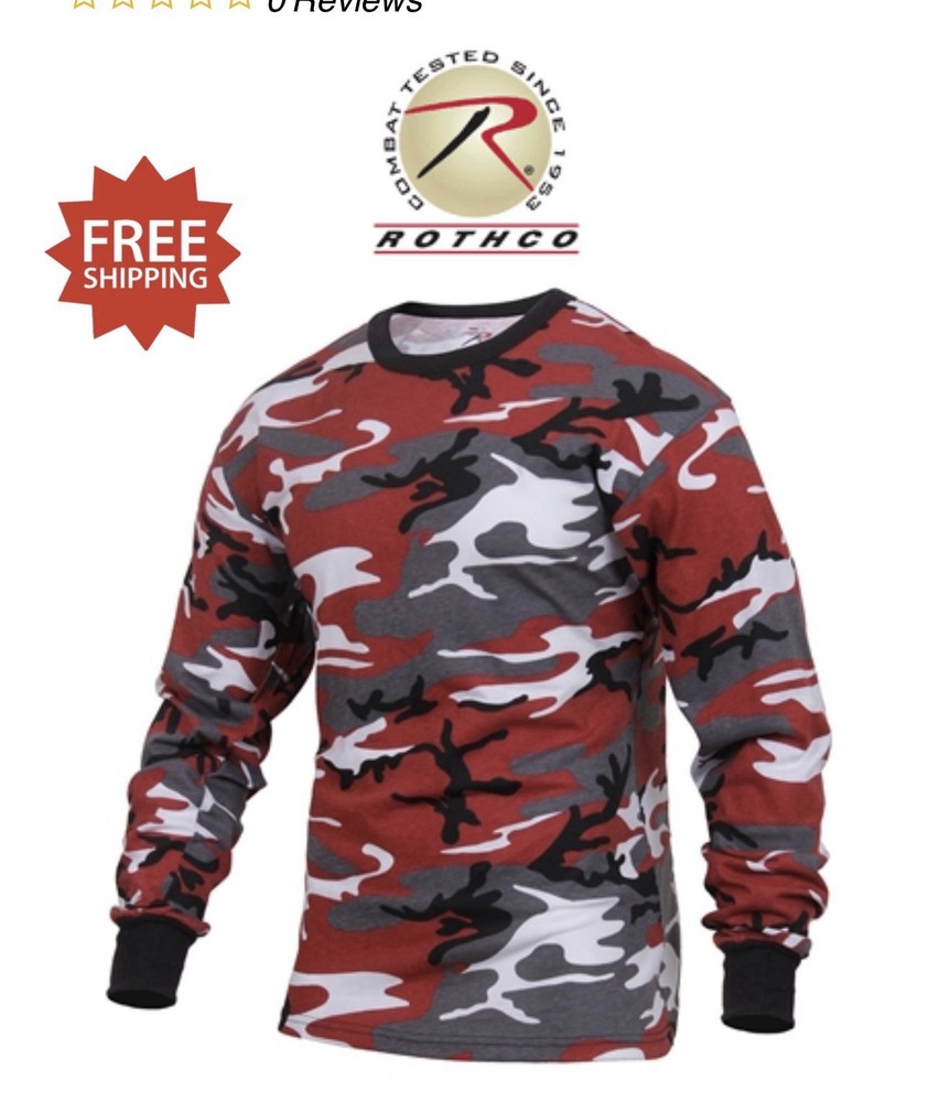 Rothco 3175 Military Tactical Red Camo Camouflage Long Sleeve T-Shirt – Size 3XL
