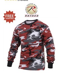 Rothco 3175 Military Tactical Red Camo Camouflage Long Sleeve T-Shirt – Size 3XL