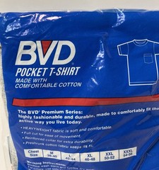 Vintage 90’s BVD Shirt Mens Large 42-44 GRAY HEAVYWEIGHT Pocket Tee T-Shirt NOS