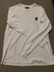 Polo Ralph Lauren Basketball Bear Waffle Knit Long Sleeve Sleep Tee