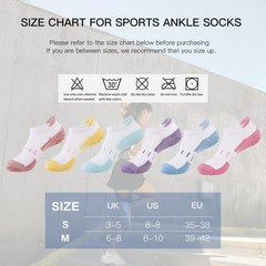 6 Pairs Ankle Socks For Women Athletic Cushioned Running Low Cut Socks PC