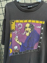 Vintage 90s Espresso Thy Self Fabric Art Coffee T-shirt Size XL