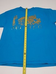 Vtg Art Deco Miami Florida C.G Designs ’92 Single Stitch XL Blue Gold Shirt USA