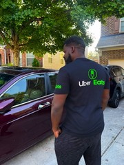 Reflective Tshirt UberEats Delivery Driver Black