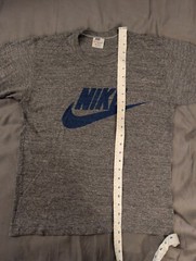 vintage NIKE 70s 80s Orange Tag Grey Cotton Poly Rayon T-Shirt MediumMade in USA