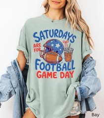 Saturdays Are For Football Shirt Game Day College Football Fan Unisex Tee Gift
