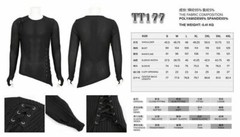 Devil Fashion Punk Men Mesh Tops Asymmetrical Hem Drawstring Decoration T-shirts