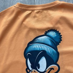 Duck T Shirt Mens XL Orange Cartoon Character Graphic Streetwear Tee Crew Neck