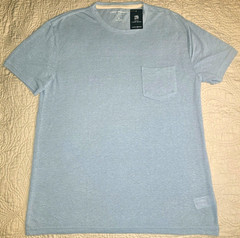 NEW LUCKY BRAND, MENS MEDIUM, LINEN-BLEND SHORT-SLEEVE POCKET🪩SHIRT-MSRP $44.50