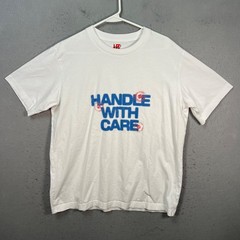 Uniqlo UT Handle With Care Graphic White T-Shirt Mens Large 100% Cotton