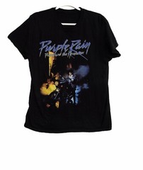 The Prince Estate Official & Approved Purple Rain Mens Black T-Shirt Cotton L