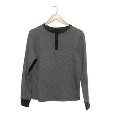 Pact Organic Cotton Henley Men’s Shirt Size Large Grey Gray Long Sleeves