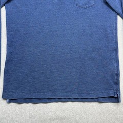 Peter Millar Henley Shirt Men Medium Blue Cotton Long Sleeve Pocket Casual