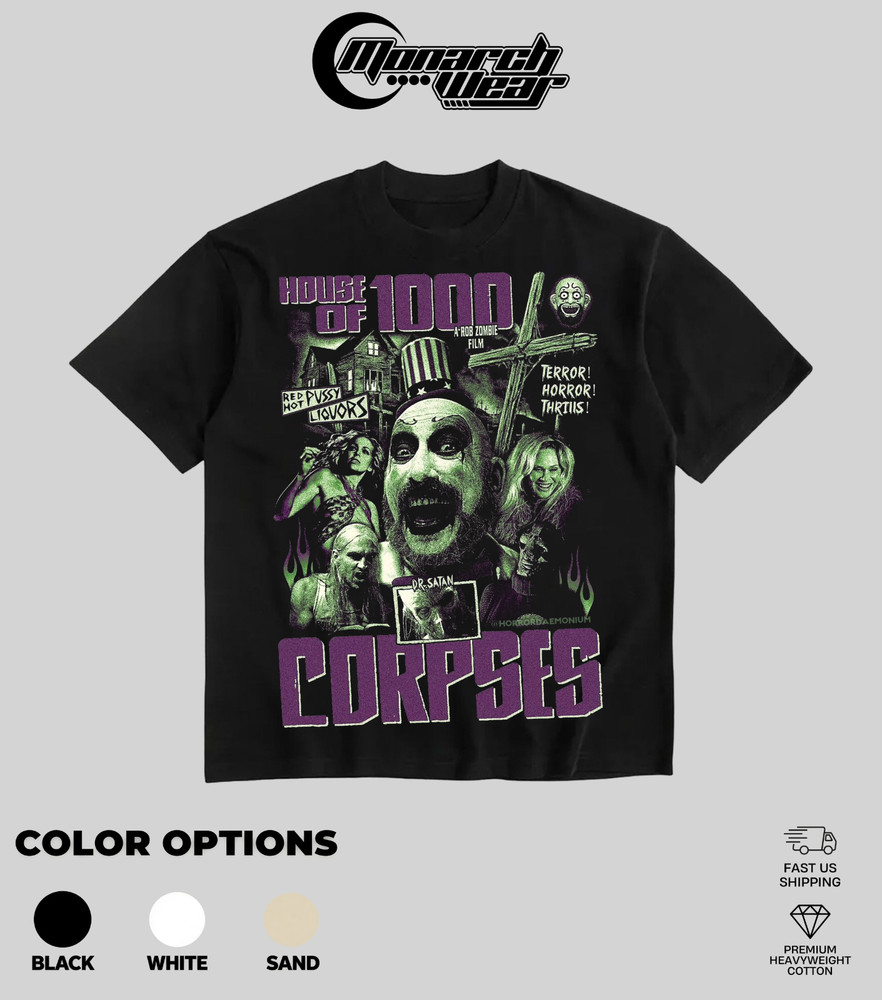 Monarch Wear “House of 1000 Corpses” Rob Zombie Horror Heavyweight T-Shirt