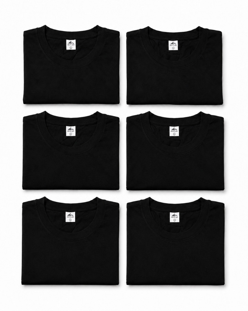 Men’s 6 Pack 100% Cotton Slim Fit Crew Neck T-Shirts