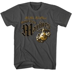 Marines Corps Adult T Shirt THE FEW THE PROUD Logo New Licensed Smoke Cotton