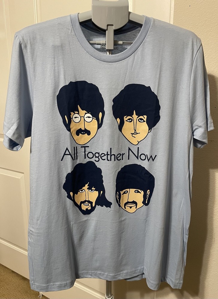 Official The Beatles All Together Now Yellow Submarine Blue Faces Large NWOT