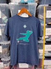 Bruce Lee Action Museum Mariners Shirt Size L Navy Blue Martial Arts A30