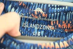 Tommy Bahama Island Zone Rash Guard Sz L Kingdom Blue Monte Rio Geo Crewneck