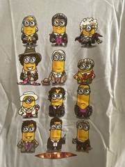Vintage DOCTOR WHO MULTI Doctor MINIONS Tribute T-Shirt BRAND NEW! Size L Gray