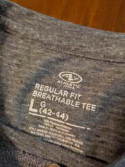 MEN’S ACTIVEWEAR SHIRT: Athletic Works DriWorks Gray Mesh Training Gym LARGE