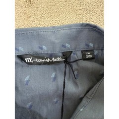 Travis Mathew Pixelated Shirt Mens 2XL Blue Heather Nights Performance SS NWT