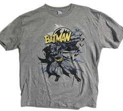 Batman DC Comics Gray Graphic T-Shirt Mens XL/XG Pacific Short Sleeve Superhero