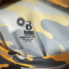 Badger Sport Camo Eagle Logo #48 Gray Black Yellow Men’s T-Shirt M Polyester