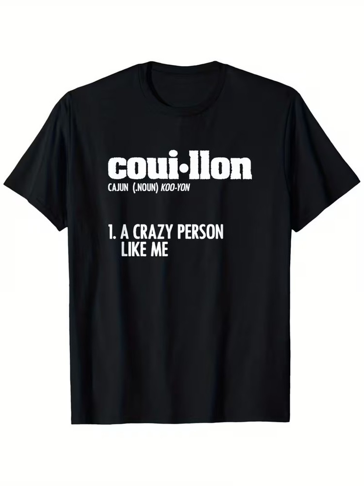 Couillon Cajun Men’s Louisiana French Cajun Graphic T-Shirt – 100% Cotton Crew N