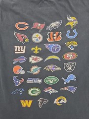 Team Apparel Football T-Shirt Men Large Black AOP Teams Tee.#39706