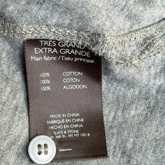 Slate & Stone Mens XL Supima Cotton Henley Long Sleeve Shirt Heather Grey 3624