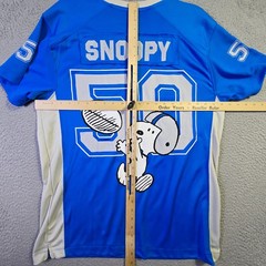 Snoopy Peanuts Football NFL Jersey Shirt Mens Medium Blue Charlie Brown 50 NWT