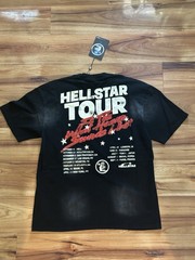 Hellstar graphic T-Shirt black and red and white, medium fit true to size