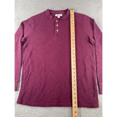 Goodthreads Shirt Mens XL Red Maroon Long Sleeve Waffle Knit Comfort Casual