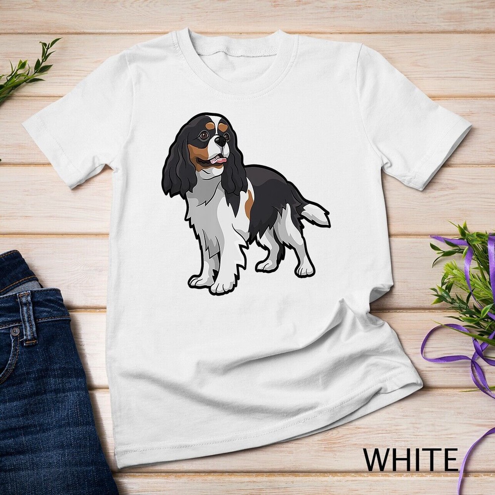 2025/Cute Tri-Color Cavalier King Charles Spaniel Premium Unisex T-shirt