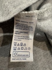 Tommy Hilfiger Gray Graphic Logo Stripe T-Shirt XL Crew Neck Short Sleeve