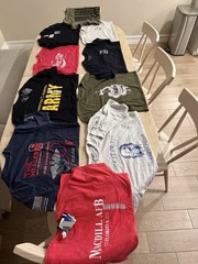 Lot Of 10 Patriotic / Military Shirts 9xXL, 1xL (Grunt Style/ Hero company/etc)